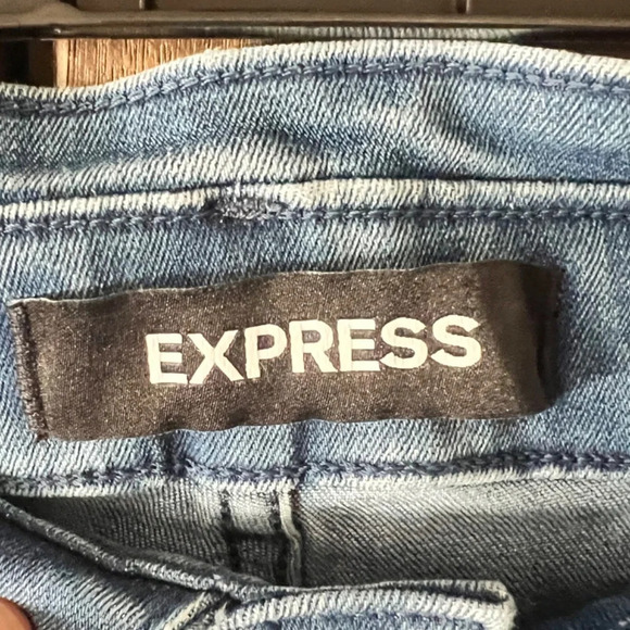 Express Slim Flare Super High Rise Light Wash 70's Style Denim Size 8L EUC - Picture 4 of 7